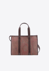 Etro Medium Paisley Jacquard Top Handle Bag Brown WP1A0010AA001_M0019