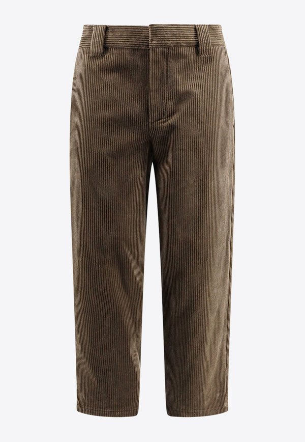 Golden Goose DB Straight-Leg Corduroy Pants Brown GMP02001P001615_60529