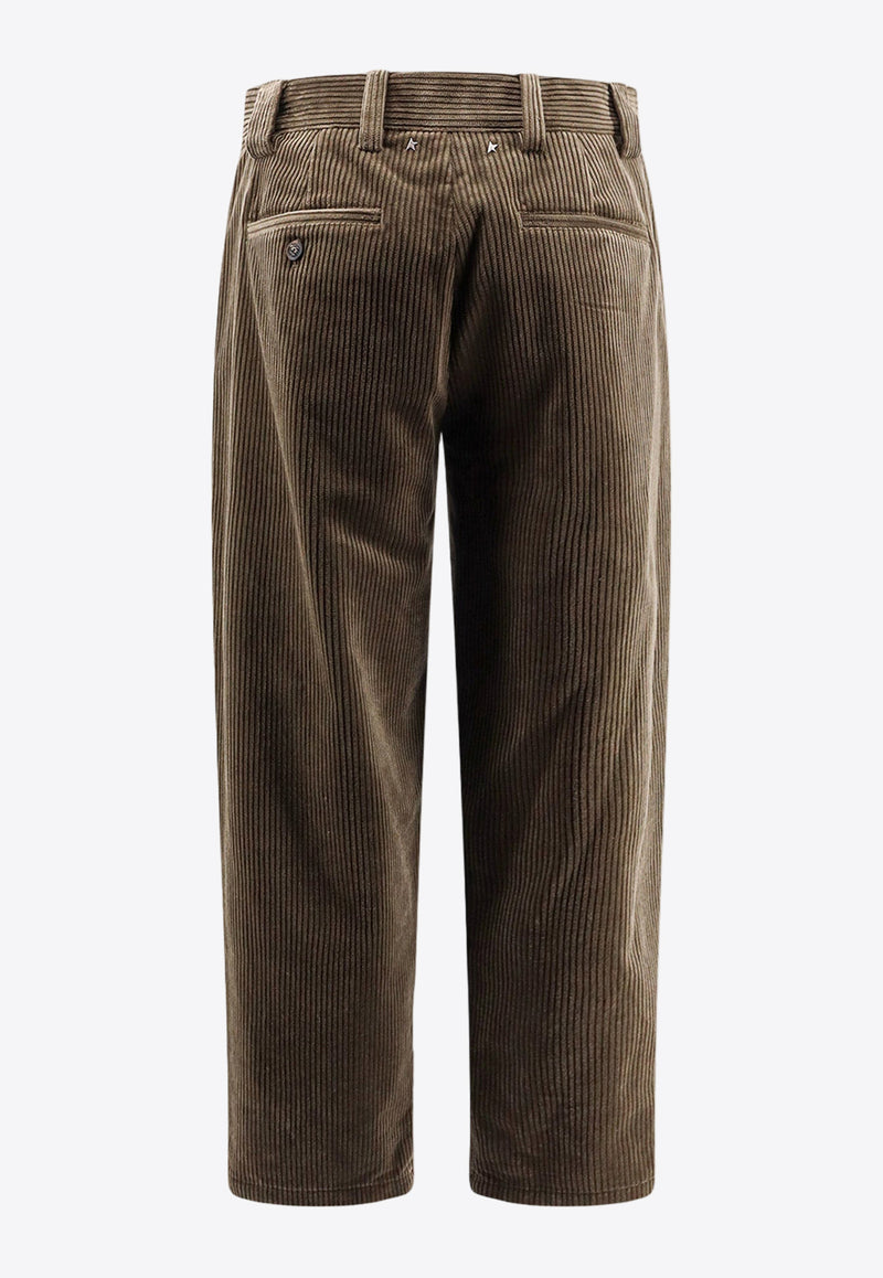 Golden Goose DB Straight-Leg Corduroy Pants Brown GMP02001P001615_60529