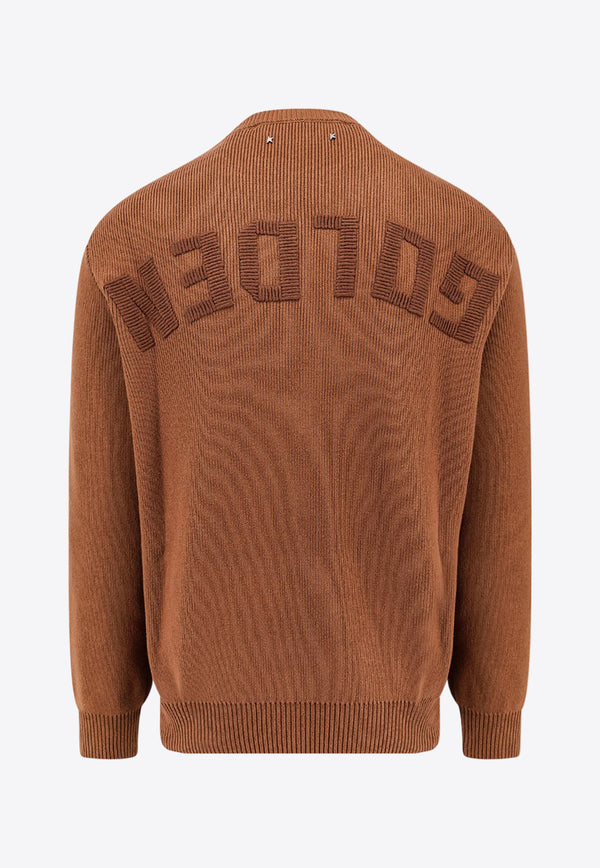 Golden Goose DB Logo Embroidered Knitted Sweater Brown GMP00841P001699_55353