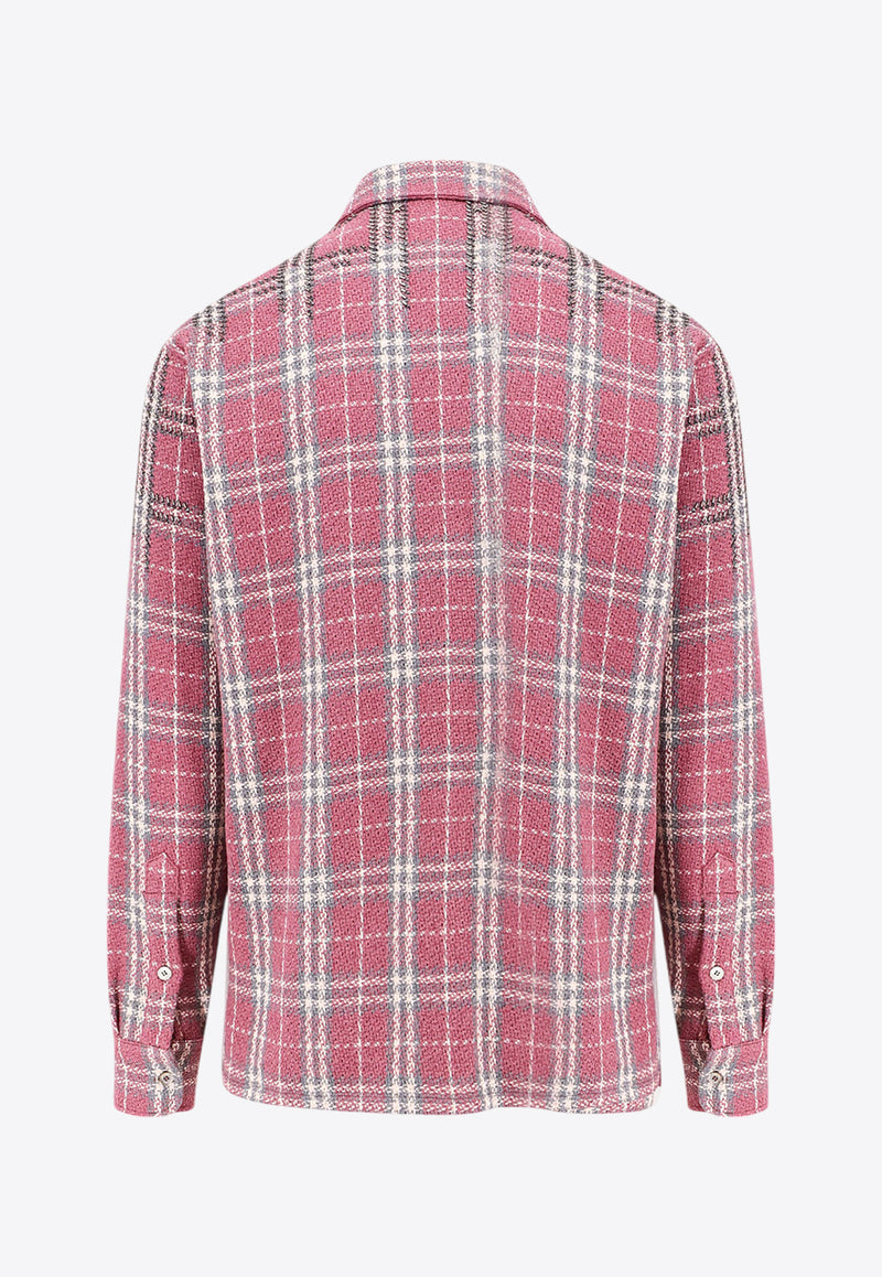 Golden Goose DB Plaid Check Long-Sleeved Shirt Pink GMP02035P001666_40476