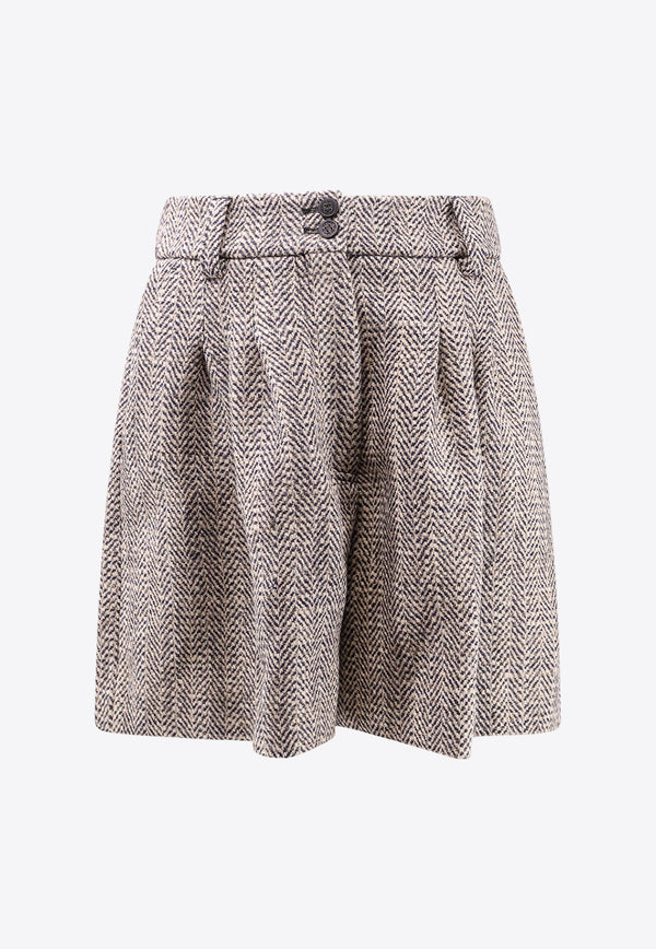 Golden Goose DB Mini Herringbone Shorts Gray GWP02002P001617_82696