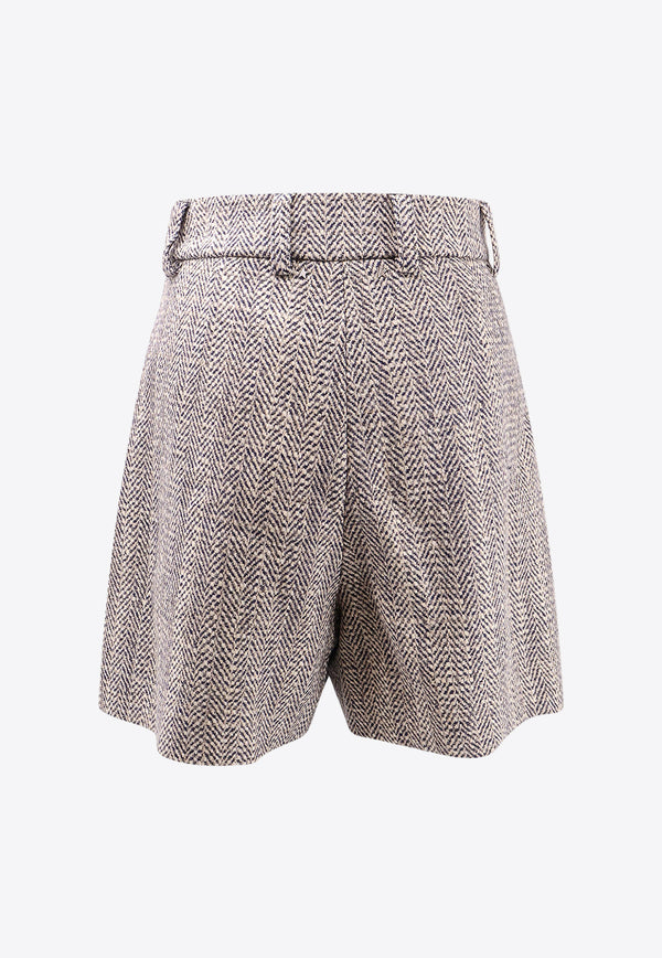 Golden Goose DB Mini Herringbone Shorts Gray GWP02002P001617_82696