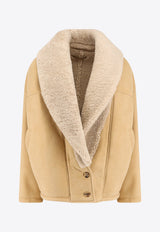 Golden Goose DB Oversized Shearling Jacket Beige GWP01883P001673_55143