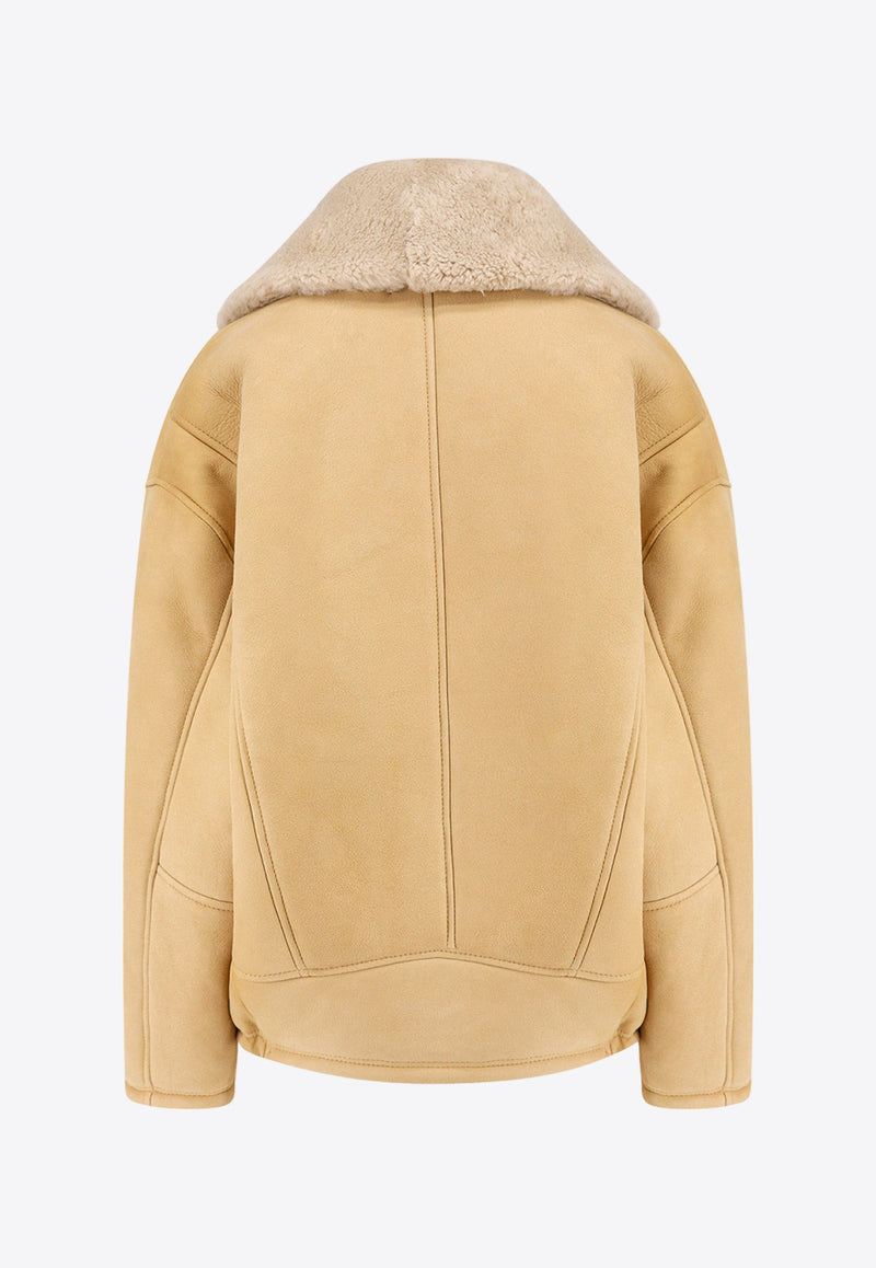 Golden Goose DB Oversized Shearling Jacket Beige GWP01883P001673_55143