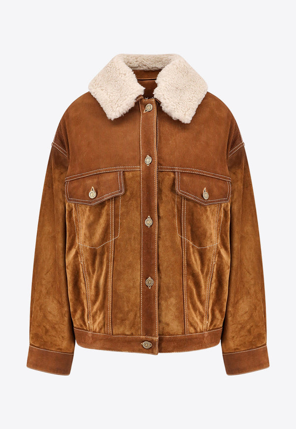 Golden Goose DB Shearling Collar Jacket Brown GWP02039P001671_55194