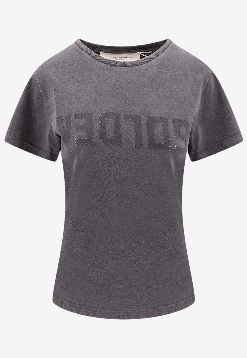 Golden Goose DB Perforated Logo Vintage T-shirt Gray GWP01221P000671_60318