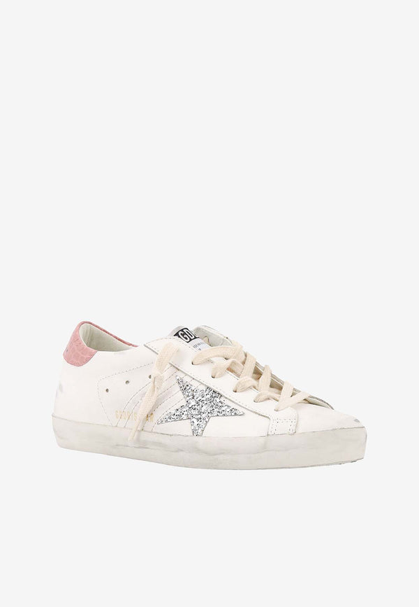 Golden Goose DB Superstar Leather Sneakers with Glittered Star Patch White GWF00101F006200_11115