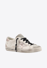 Golden Goose DB Super-Star Distressed Leather Sneakers with Laminated Star White GWF00102F006115_11917