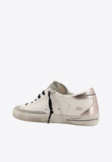 Golden Goose DB Super-Star Distressed Leather Sneakers with Laminated Star White GWF00102F006115_11917