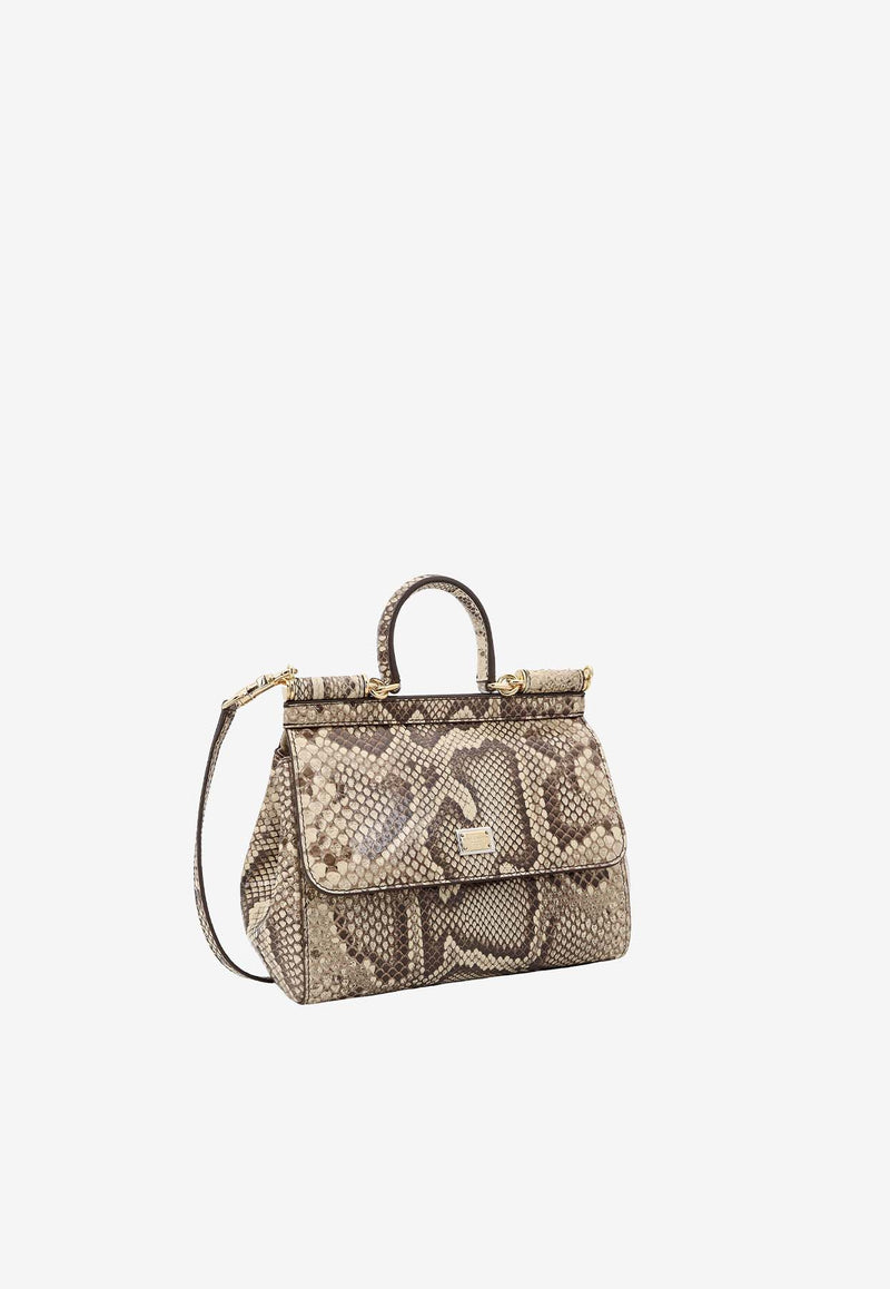 Dolce & Gabbana Medium Sicily Python Skin Handbag BB6003A2111_80200