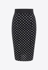 Dolce & Gabbana Marquisette Polka Dot Pencil  Skirt Black F4CWKTFSUBG_HNZQW