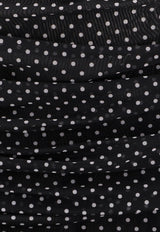 Dolce & Gabbana Polka Dots Tulle Draped Midi Dress Black F6JIYTFSRP1_HN56W