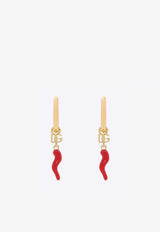 Dolce & Gabbana Creole Horn Hoop Earrings Gold WEQ6C2W1111_ZOO00