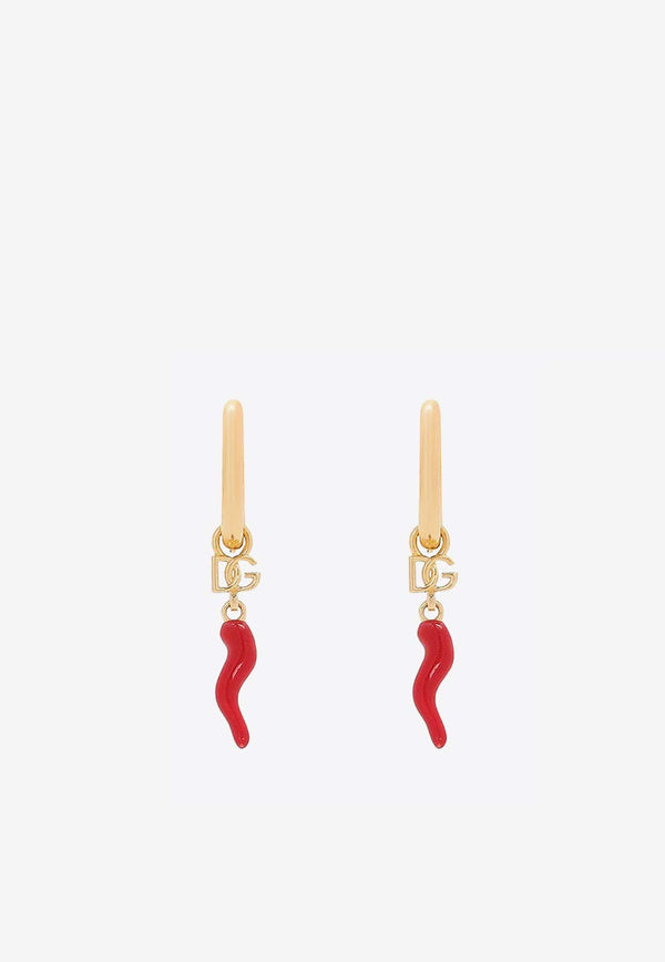 Dolce & Gabbana Creole Horn Hoop Earrings Gold WEQ6C2W1111_ZOO00