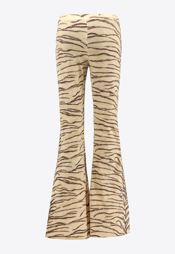 Stella McCartney Animal Print Flared Pants Beige 6J02803SPZ37_9500