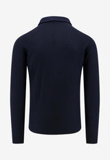 Loro Piana Long-Sleeved Cashmere Polo T-shirt Blue FAF8291_W000