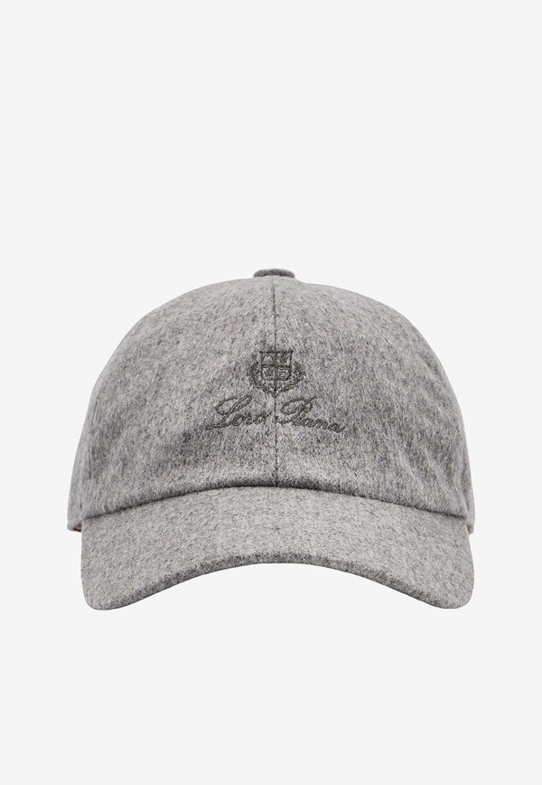 Loro Piana Logo Embroidered Baseball Cap Gray FAF8520_M004