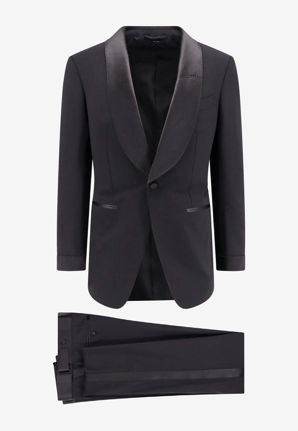 Tom Ford Single-Breasted Wool Tuxedo Suit Black 2EAHQ1WES01_LB999
