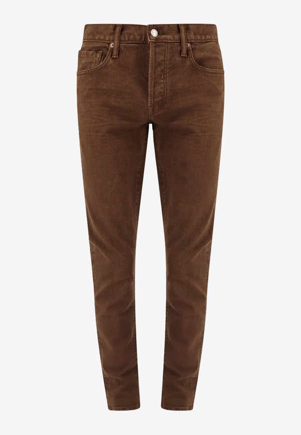 Tom Ford Washed Slim Jeans Brown DPS001DMC037S24_FG820