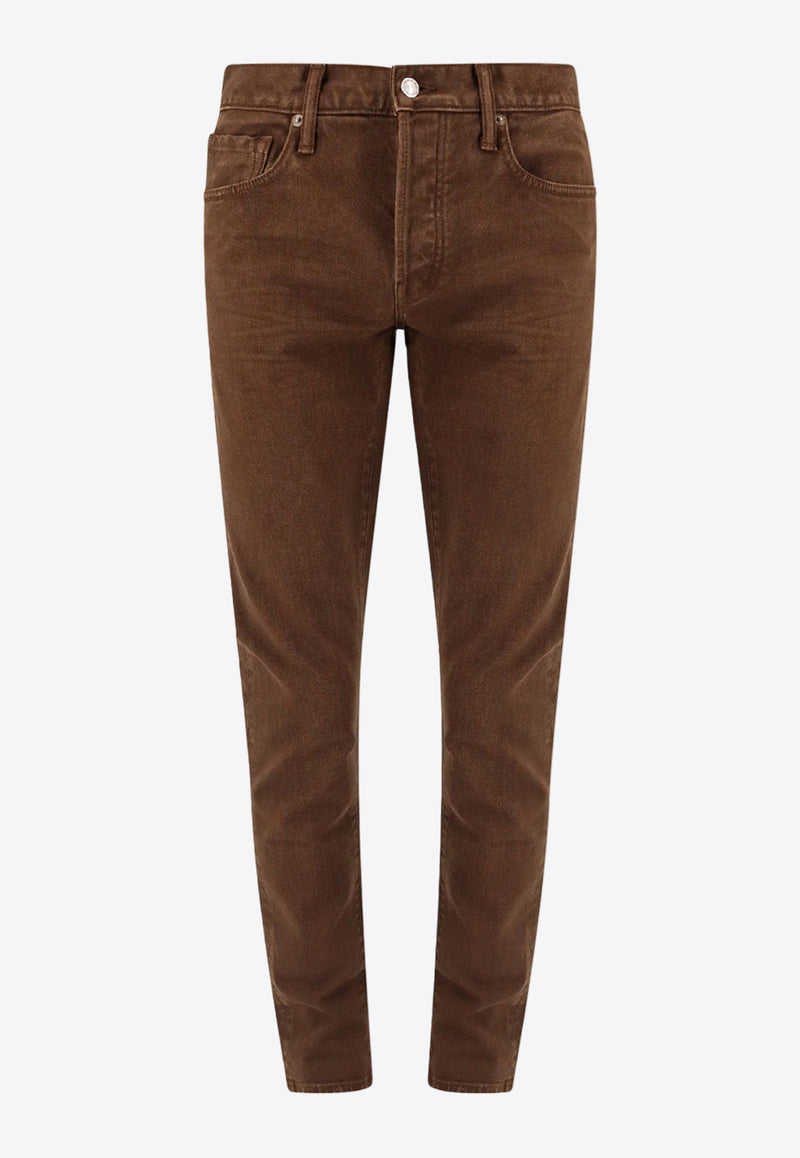 Tom Ford Washed Slim Jeans Brown DPS001DMC037S24_FG820