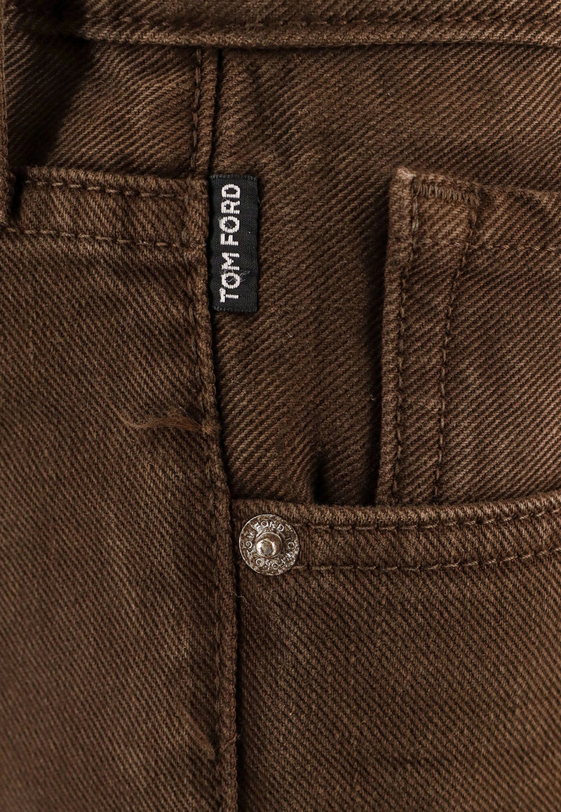 Tom Ford Washed Slim Jeans Brown DPS001DMC037S24_FG820