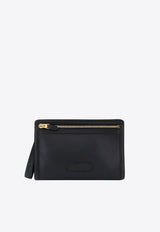 Tom Ford Logo Embossed Zipped Pouch Black H0561LCL213G_1N001