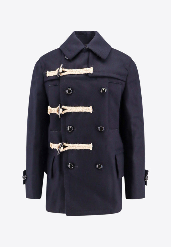 Sacai Double-Breasted Wool Coat Black 2403415M_251