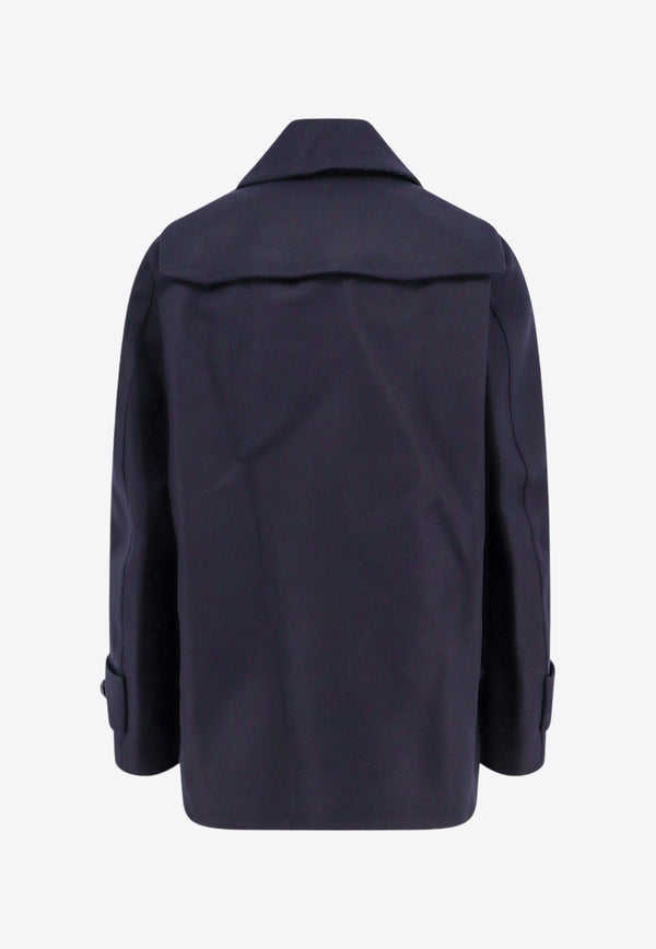 Sacai Double-Breasted Wool Coat Black 2403415M_251