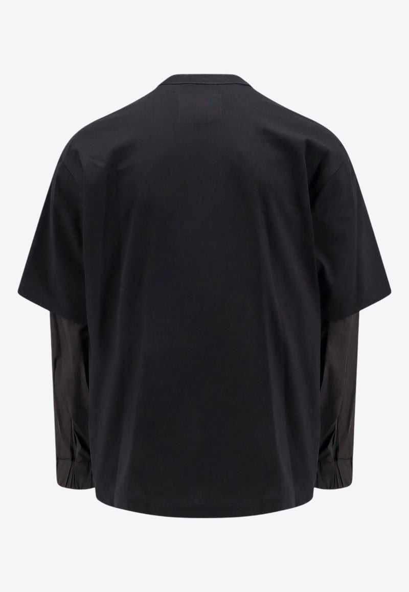 Sacai Long-Sleeved Layered T-shirt Black 2403468M_001