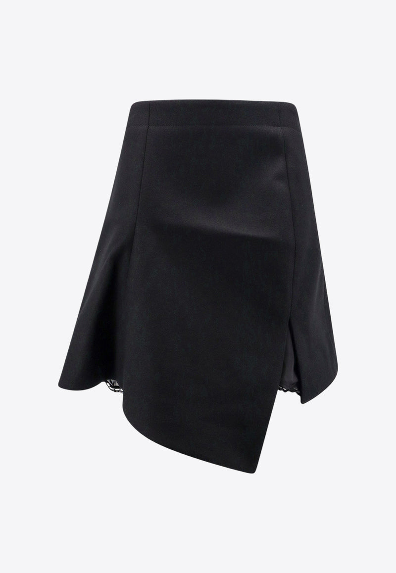 Sacai Asymmetrical Mini Skirt Black 2407335_001