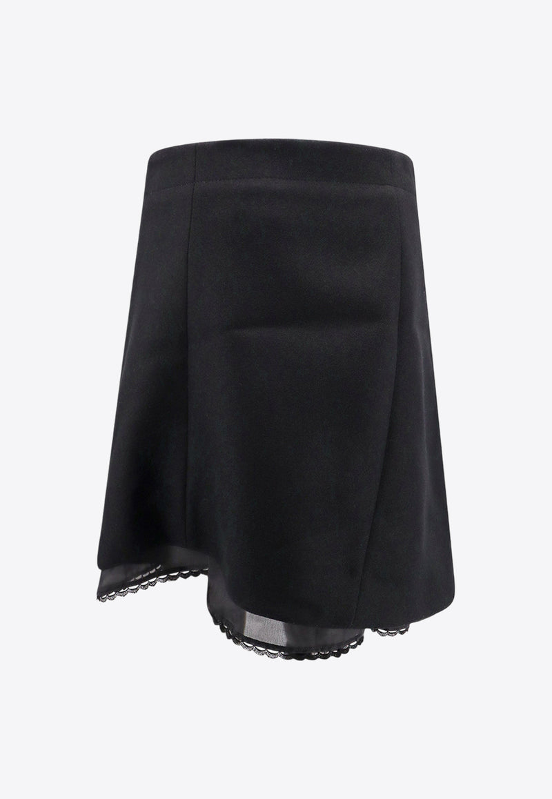 Sacai Asymmetrical Mini Skirt Black 2407335_001