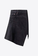 Sacai Asymmetrical Mini Denim Skirt Black 2407352_001