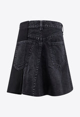 Sacai Asymmetrical Mini Denim Skirt Black 2407352_001