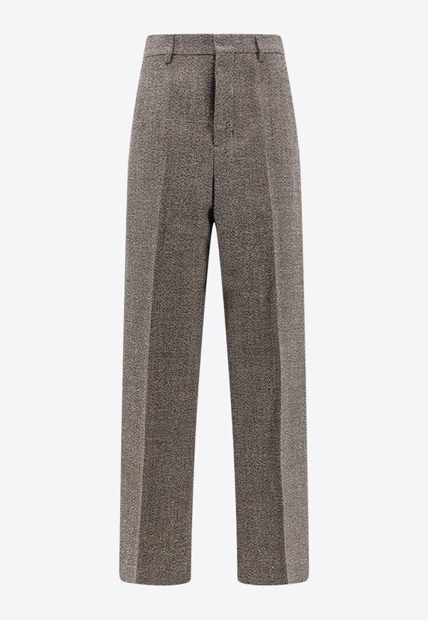 AMI PARIS Straight-Leg Wool Tailored Pants Brown FTR423WV0056_2004