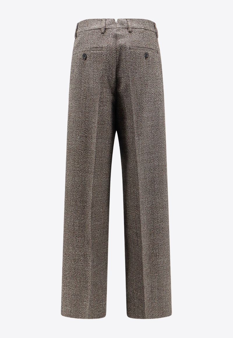 AMI PARIS Straight-Leg Wool Tailored Pants Brown FTR423WV0056_2004