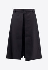 AMI PARIS Wool Midi Skirt Black FSO508WV0026_001