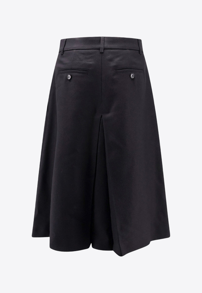 AMI PARIS Wool Midi Skirt Black FSO508WV0026_001