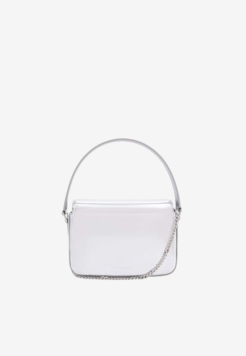 Self-Portrait Micro Metallic Leather Top Handle Bag Silver PF24309S_SILVER