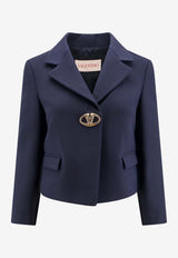 Logo Plaque Cropped Blazer Valentino 5B3CE2I21CF_598