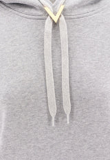 Valentino V Detailed Hooded Sweatshirt Gray 5B3MF23M8ST_080