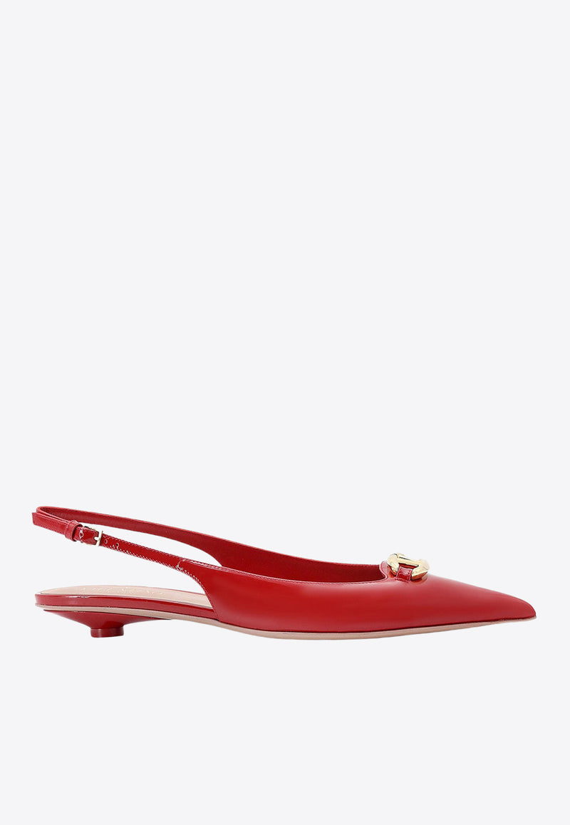 Valentino VLogo Bold Edition Slingback Ballet Flats Red 5W2S0IY1LHS_0RO