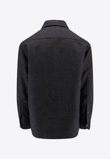 Valentino V Detail Padded Wool Shirt Gray 5V3CIO068JB_372