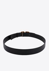 Valentino VLogo Signature Leather Belt Black 5Y2T0Q87ECU_0NO