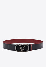 Valentino VLogo Reversible Leather Belt Black 5Y2T0T46YYF_00B