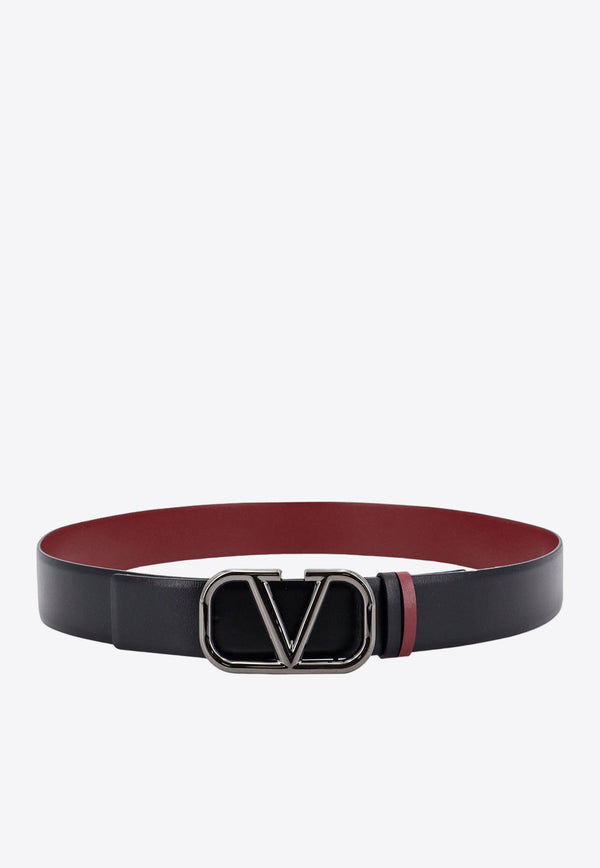 Valentino VLogo Reversible Leather Belt Black 5Y2T0T46YYF_00B