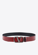 Valentino VLogo Reversible Leather Belt Black 5Y2T0T46YYF_00B