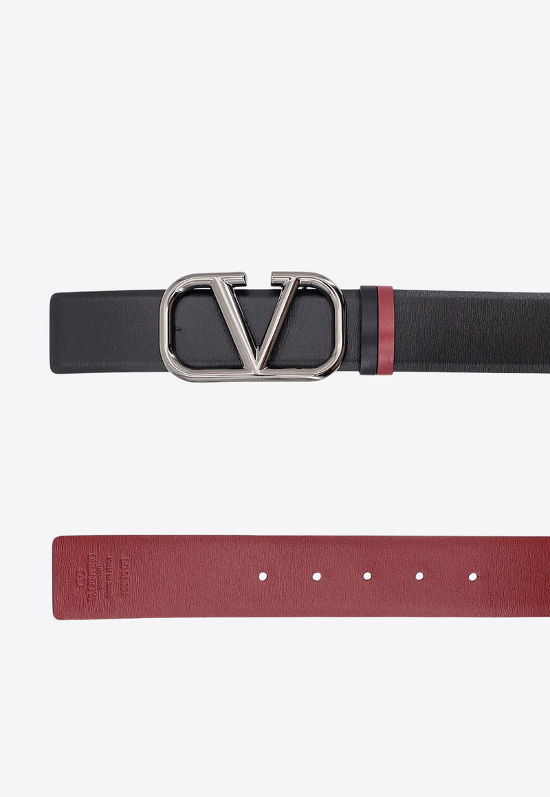 Valentino VLogo Reversible Leather Belt Black 5Y2T0T46YYF_00B