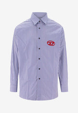 Diesel Embroidered Logo Striped Shirt Blue A146390DNAN_8EK