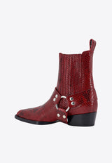 Paris Texas Helena Leather Ankle Boots Red PX1378XPRPT_BORDEAUX